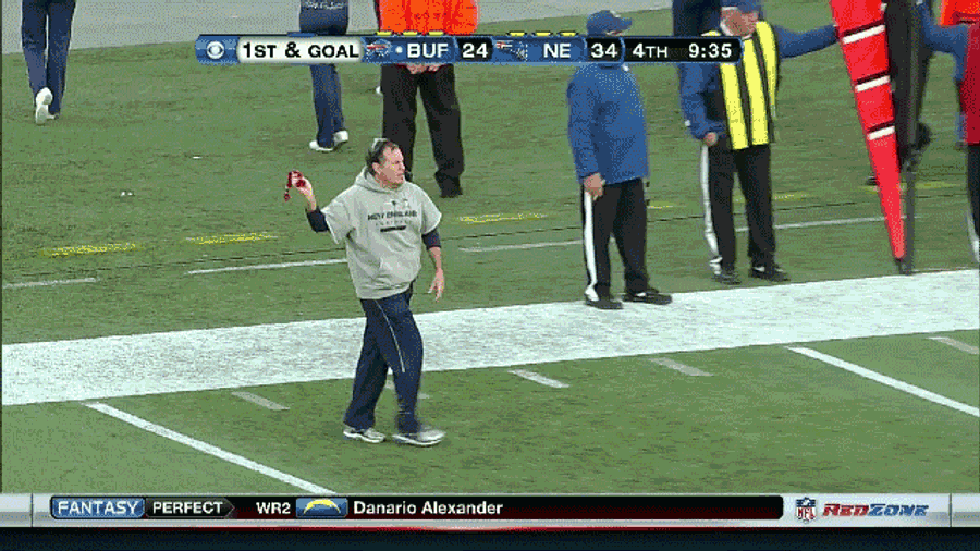 Bill Belichick Cares Not For Your Lousy Officiating: Your Sunday NFL GIF Roundup [UPDATED]