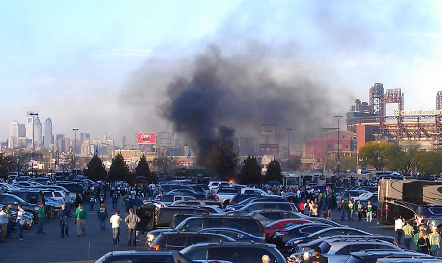 Before The Eagles Lost To The Cowboys A Car Was Ablaze In The Parking Lot [UPDATE]