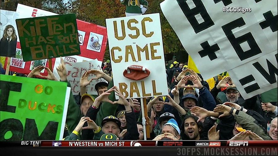 &quot;Kiffen [Sic] Has Soft Balls&quot;: Your Roundup Of The Best Signs Behind The College Gameday Crew