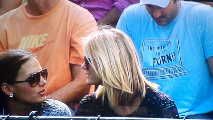 This Evening: The Guy In The Blue Shirt Behind Brooklyn Decker Would Like You To Know He Plays With Himself