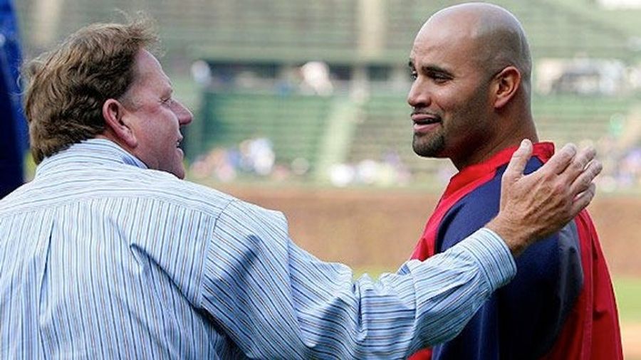 Albert Pujols Hugs Jim Hendry: A Photoplay In 10 Parts
