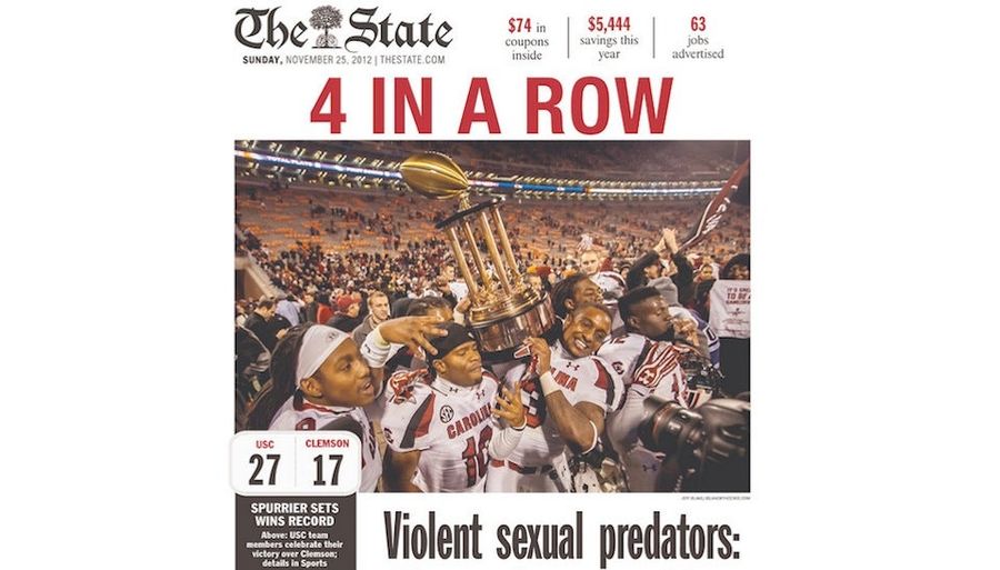 South Carolina Gamecocks Top Clemson, Violent Sexual Predators