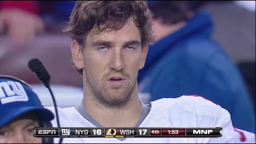 By The End Of Last Night's Loss To Washington, Eli Manning Was A Spaced-Out Zombie