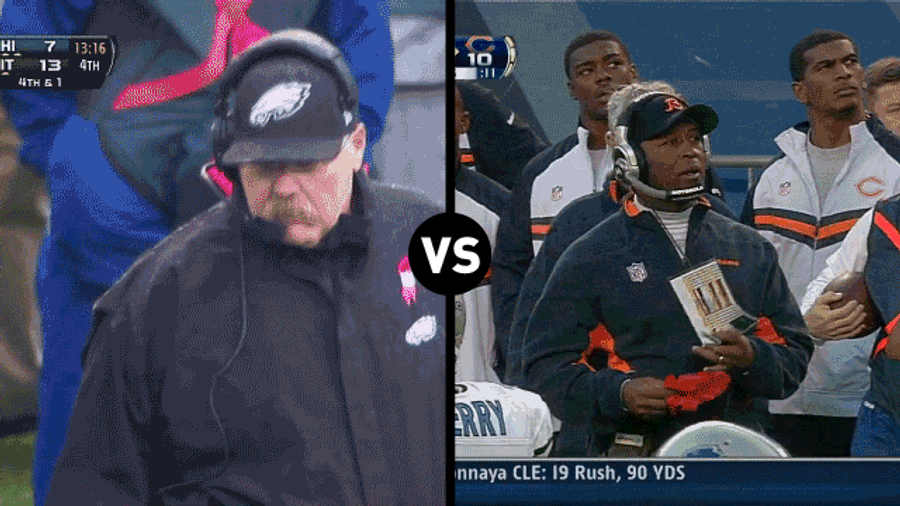 Who Has The Funnier Challenge-Flag-Throwing Motion, Andy Reid Or Lovie Smith?