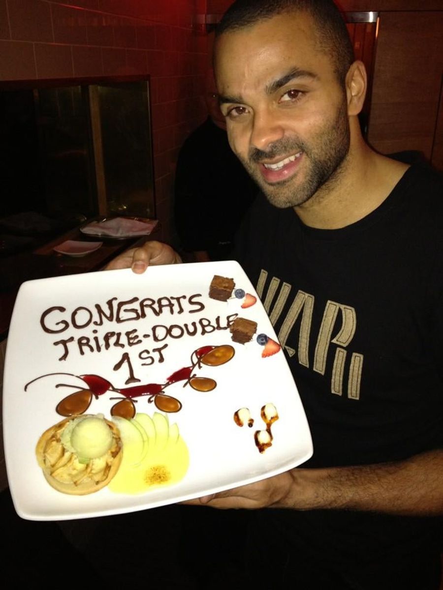 Tony Parker Celebrated His First Triple-Double With A Customized Dessert