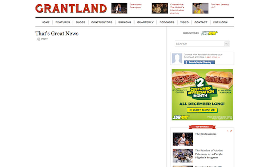 There Are Some Odd Grantland Headlines Floating Around In Internet Purgatory