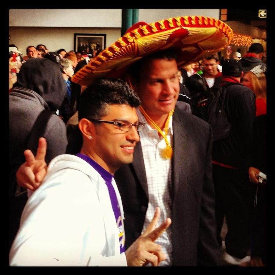 Lane Kiffin Wearing A Sombrero? Lane Kiffin Wearing A Sombrero.