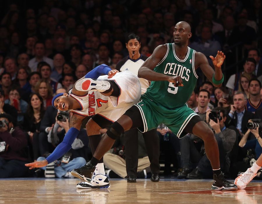 Carmelo Anthony And Kevin Garnett Got Into Some Kind Of Scrum In The Belly Of Madison Square Garden