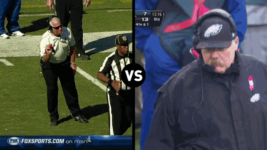 Who Has The Funniest Challenge-Flag-Throwing Motion, Andy Reid Or Mike Smith?