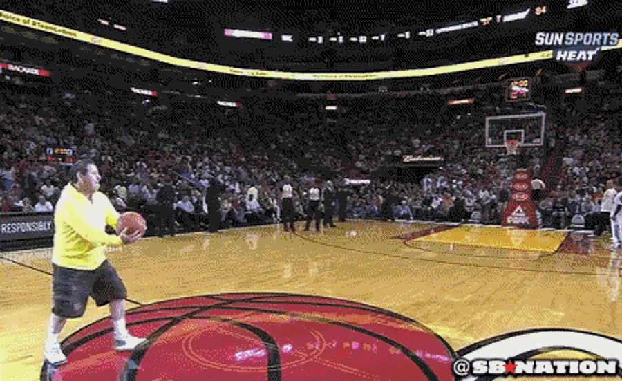 This Fan Getting Hugtackled By LeBron James After Hitting A Half-Court Hook Shot Is The Greatest Thing Ever