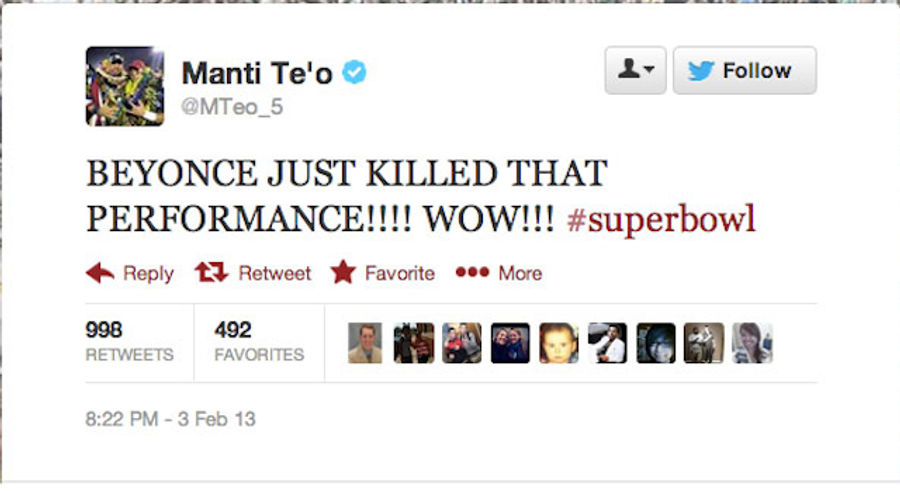 Manti Te'o Enjoyed Beyoncé's Halftime Show, Appears To Have Deleted His Twitter Account