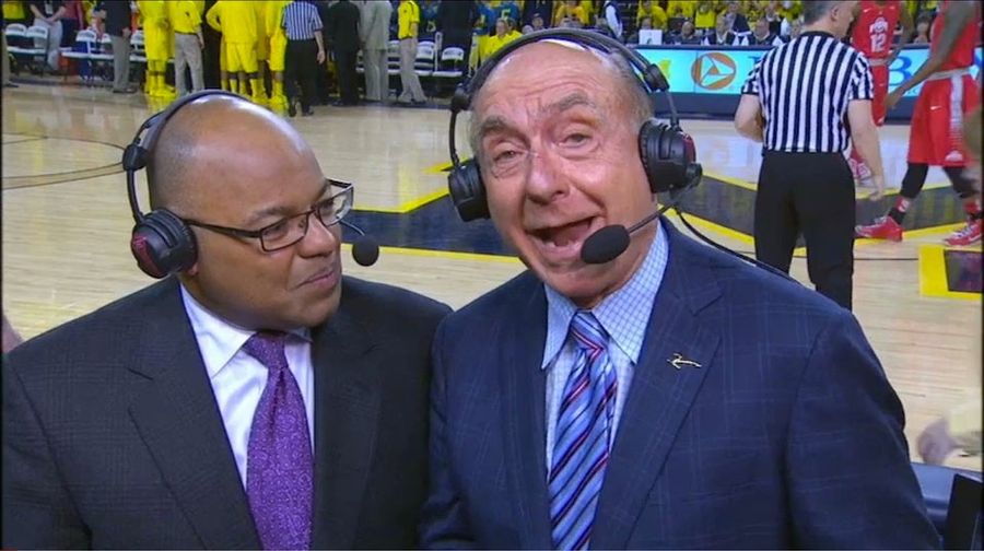 Dick Vitale Apparently Walked Into A Glass Door Before Last Night's Broadcast