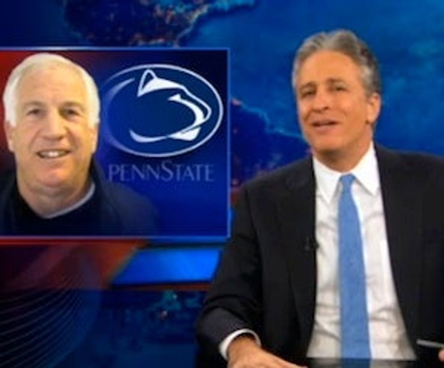 Jon Stewart On The Costas-Sandusky Interview: "The Only Time You Repeat A Question Is When You're Guilty!"