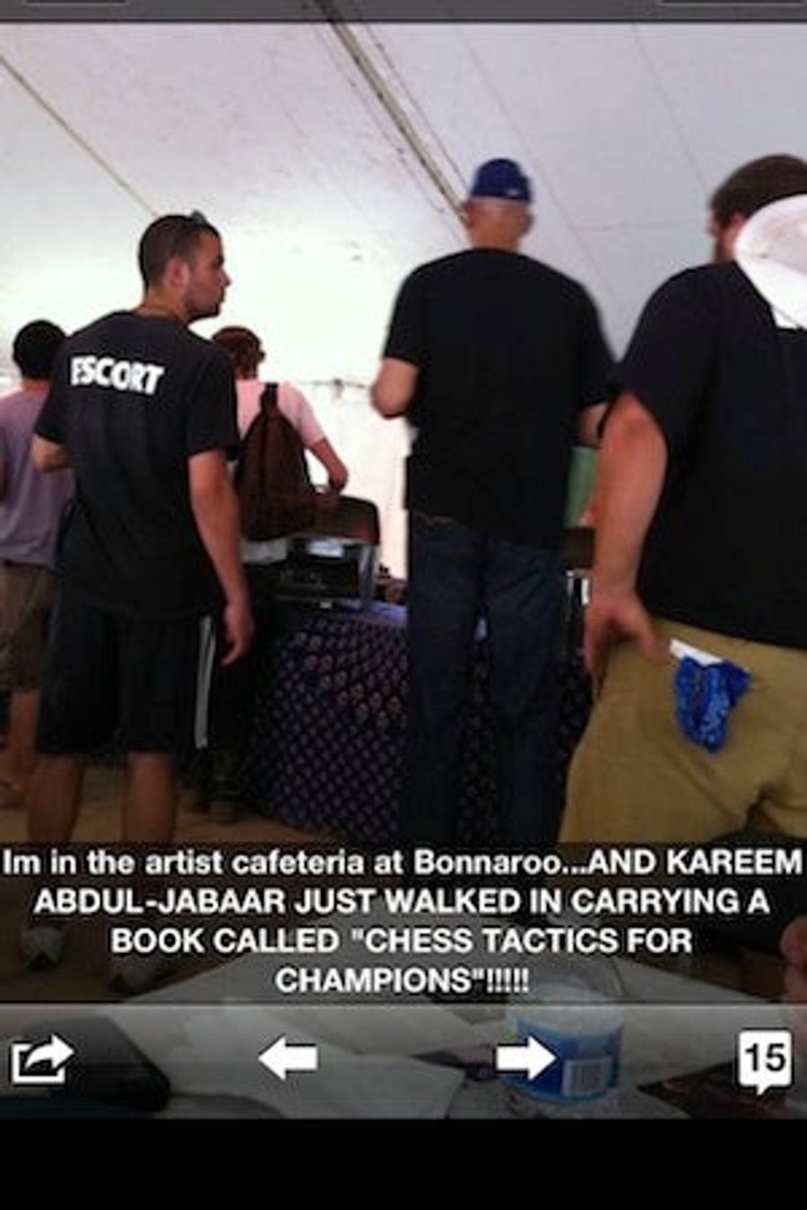 Kareem Abdul-Jabbar Read A Book Called <em>Chess Tactics For Champions</em> While At Bonnaroo