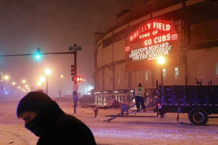 Wrigley Field Roof Damaged By Tonight's Blizzard