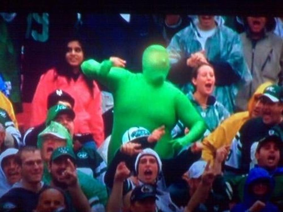 Green Man Finally Wears Appropriate Color, Though Not Size