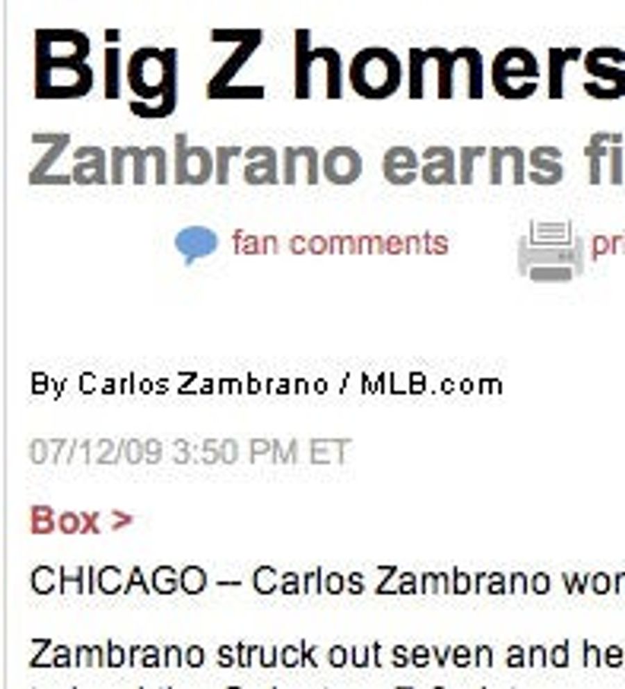 Zambrano Pitches, Hits, Uses Inverted Pyramid