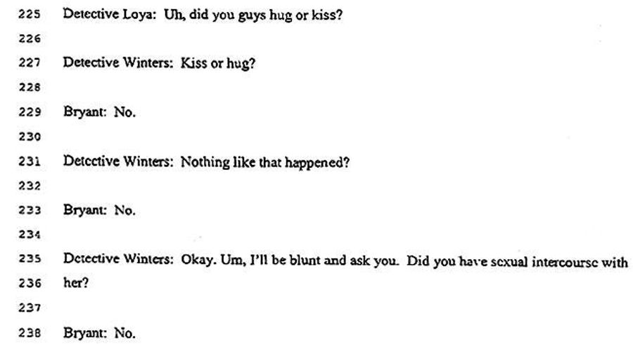 Revisiting The Long, Unhappy Police Interview Of Kobe Bean Bryant