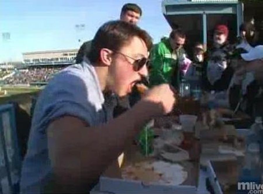 Women, Children Frightened By Giant Hamburger