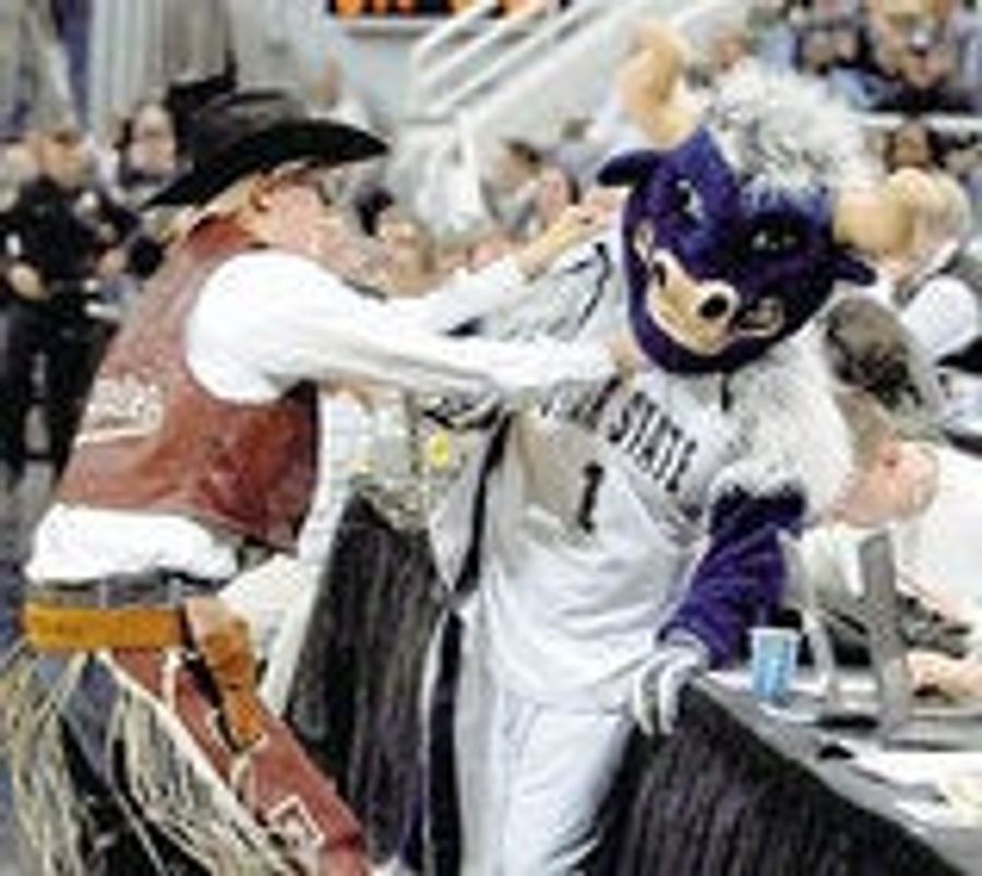 Mascot Mustache Fight Caught On Video