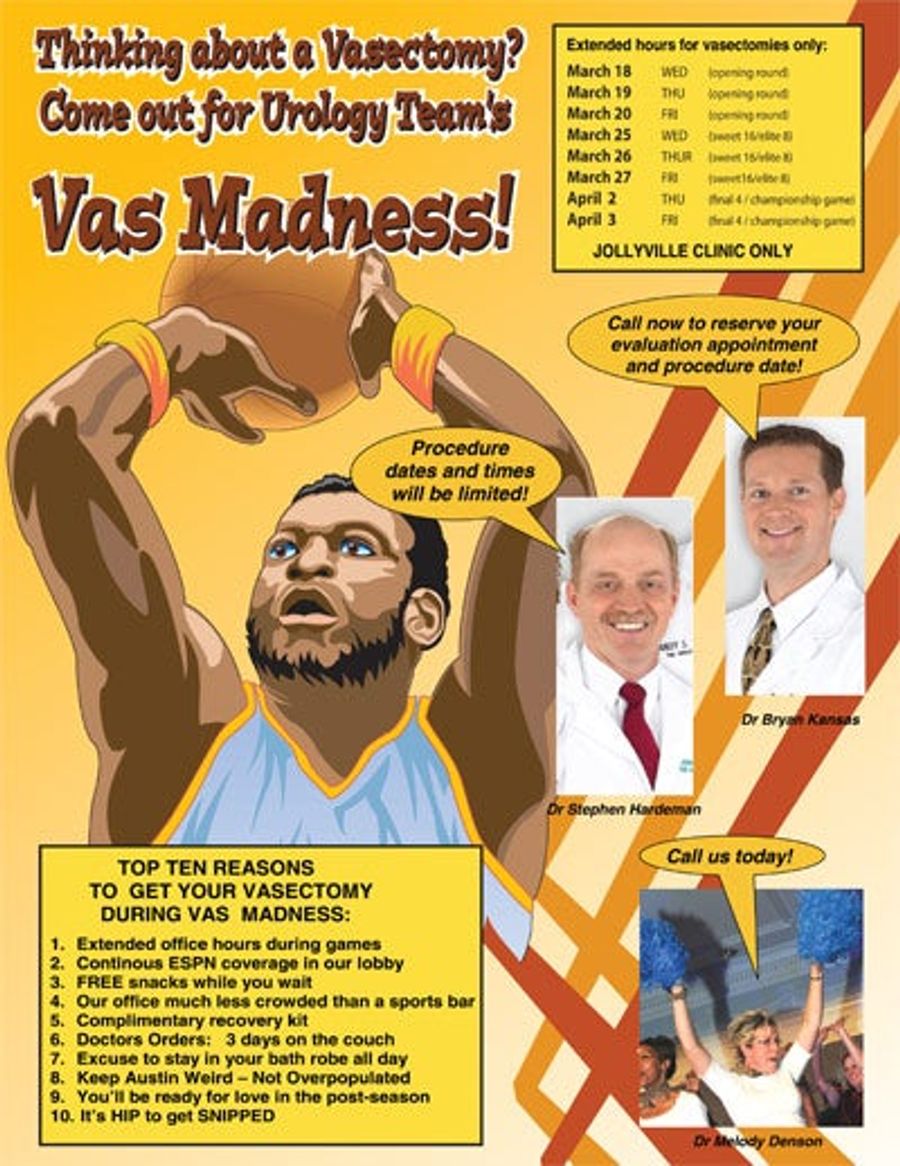 A Vasectomy, Frozen Peas, The NCAA Tournament And You