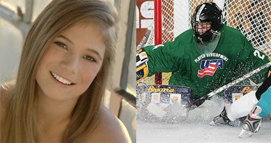 Pretty Young Actress Spends Free Time Stopping Pucks With Her Face