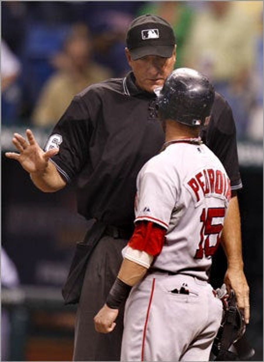 Baseball Umpire Doesn&#39;t See Anything Wrong Here