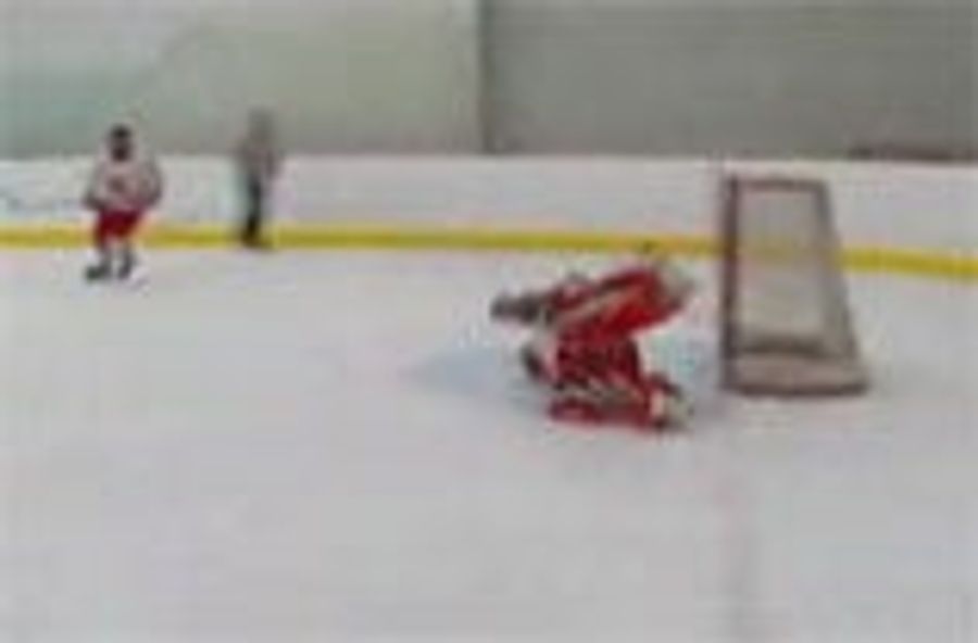 Minor League Goalie Saves His Own Butt