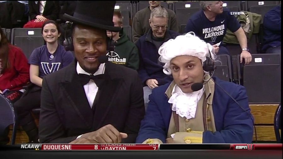 ESPN Announcers Dress As Abraham Lincoln, George Washington, And Ben Franklin To Celebrate President's Day. Wait, Ben Franklin?