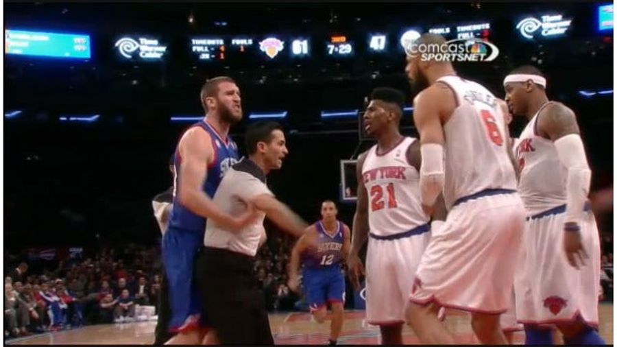 Carmelo Anthony Slaps Spencer Hawes, In That Special Carmelo Anthony Way