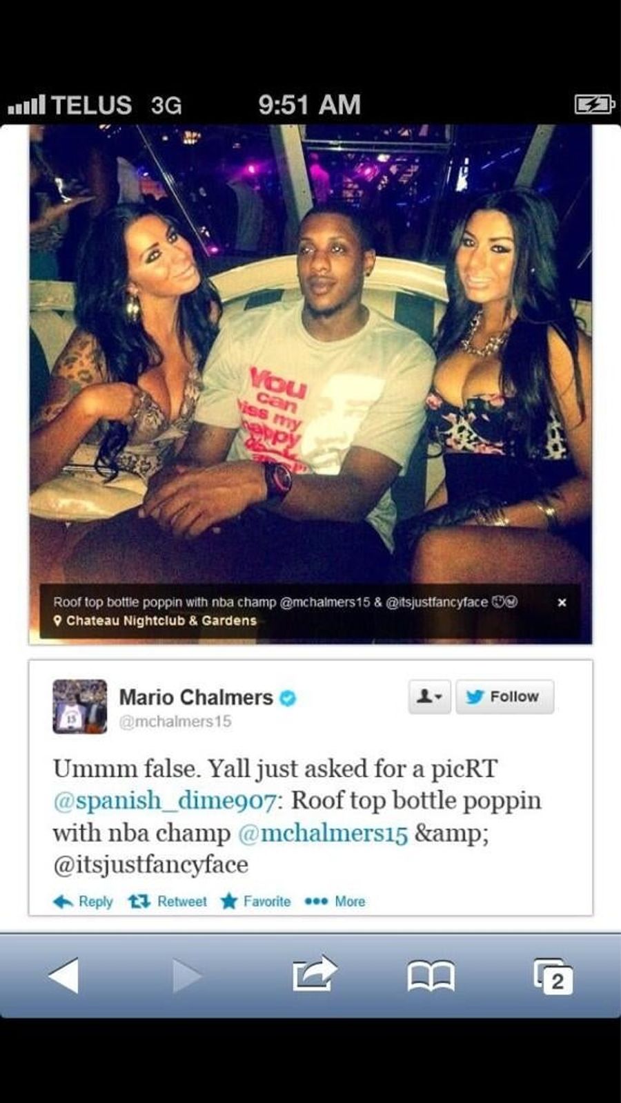 "Roof Top Bottle Poppin" Liars Busted By Mario Chalmers