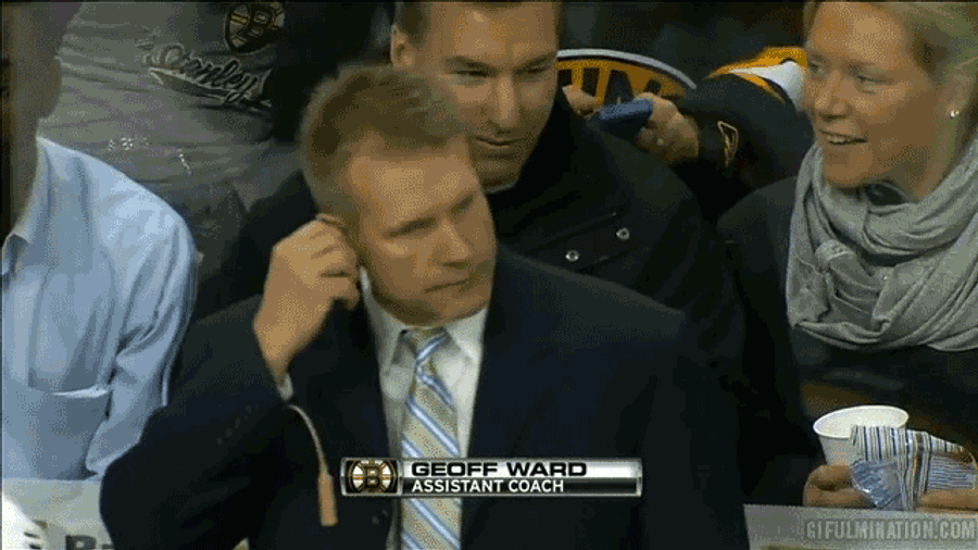 Bruins Assistant Coach Tosses Something Over His Head, Lands In Fan's Beer