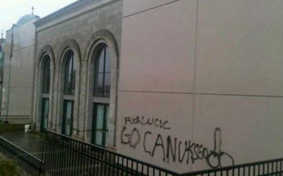 Vancouver Canucks Fans Vandalize Church With A Graffiti Penis, Can't Spell "Canucks"