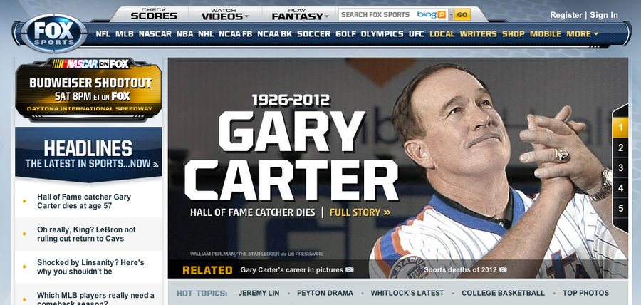 Fox Sports Typo Has Gary Carter Growing Up In The Great Depression