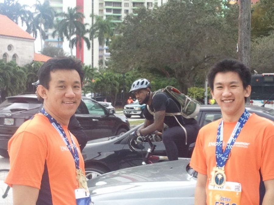 A Bicycle-Mounted LeBron James Photobombed The Miami Marathon