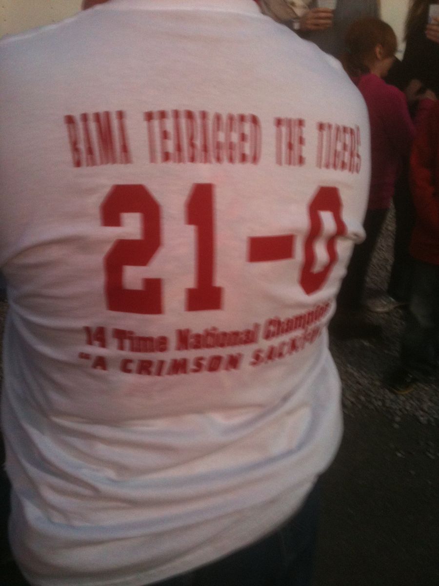 Alabama Fans Proudly Displaying Their Teabagging Pride On Shirts: "Bama Teabagged The Tigers"