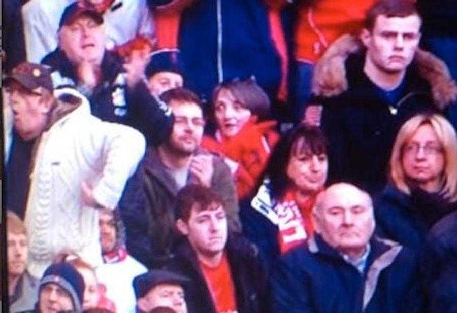 Liverpool And Manchester United Fans Engage In "A Good Bit Of Banter" Including Miming Like A Monkey