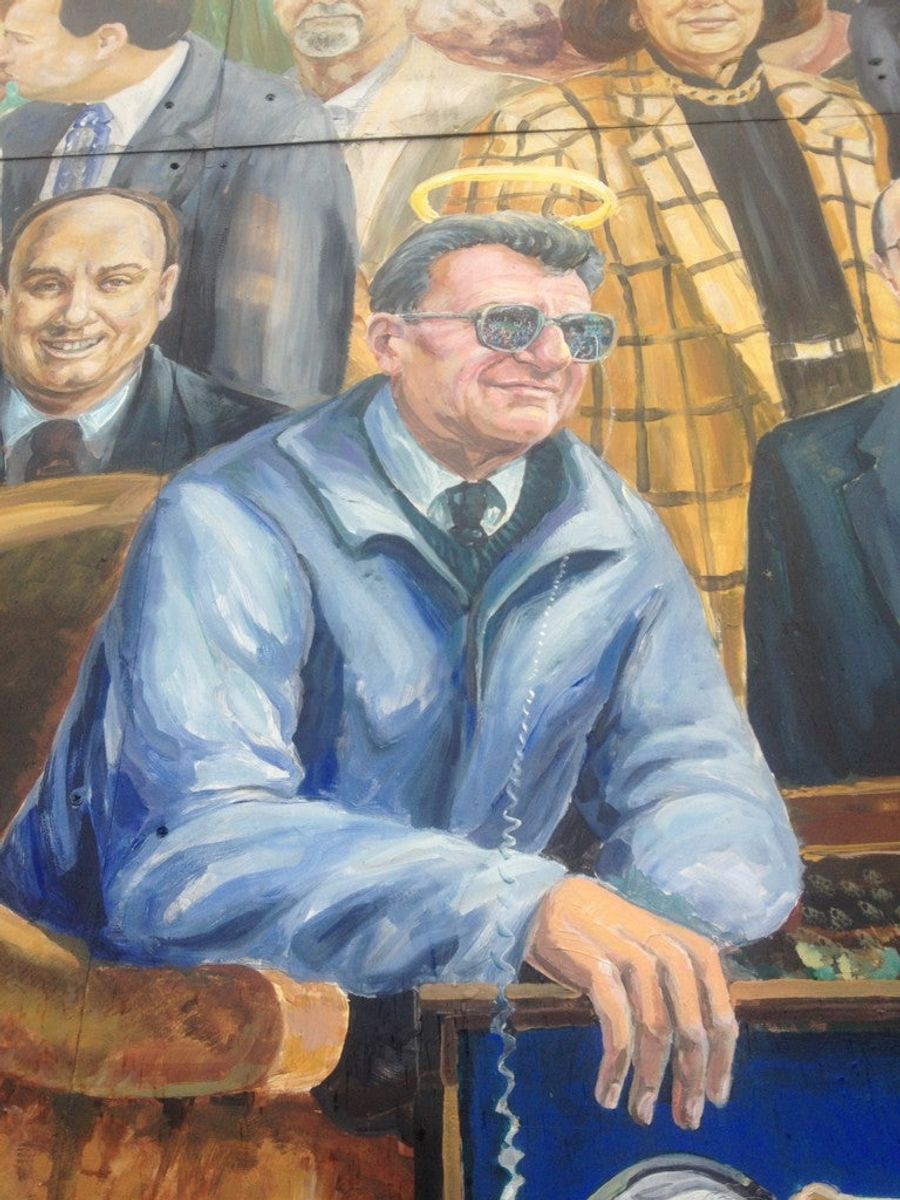 Joe Paterno Now Has A Halo On State College Mural