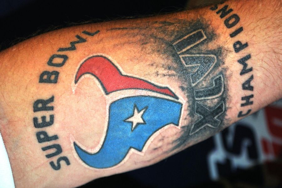Oh, No. No, No, No. (Man Gets A Texans Super Bowl Champions Tattoo)
