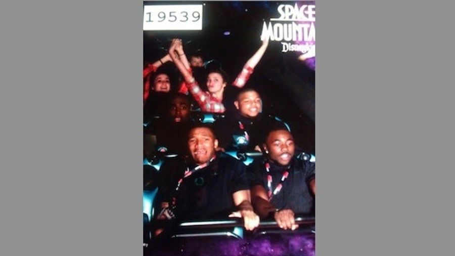 LaMichael James Rides Space Mountain Roller Coaster, Looks Completely Terrified