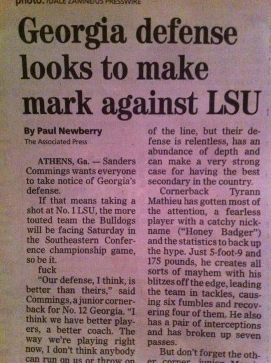 Soon-To-Be-Fired Newspaper Editor Puts A Big Old "Fuck" On Page 3C