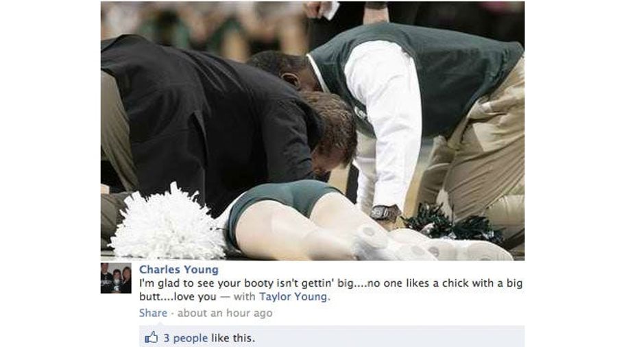 Injured MSU Cheerleader's Dad: "Glad To See Your Booty Isn't Gettin' Big"