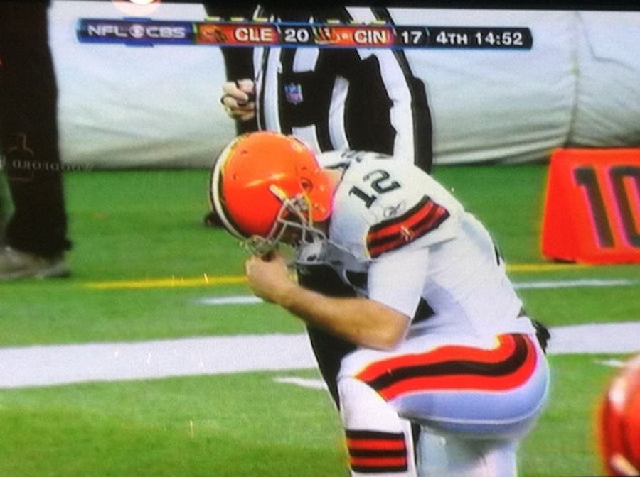 Colt McCoy Tebows, Stevie Johnson Shoots Himself In The Foot And More: Your Sunday NFL Roundup
