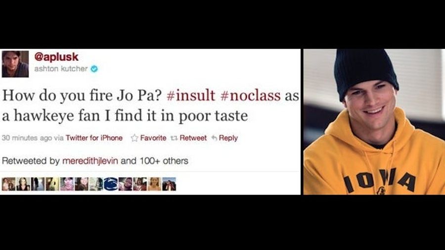 America Tips Ashton Kutcher Like WTAJ News Van After Paterno Tweet