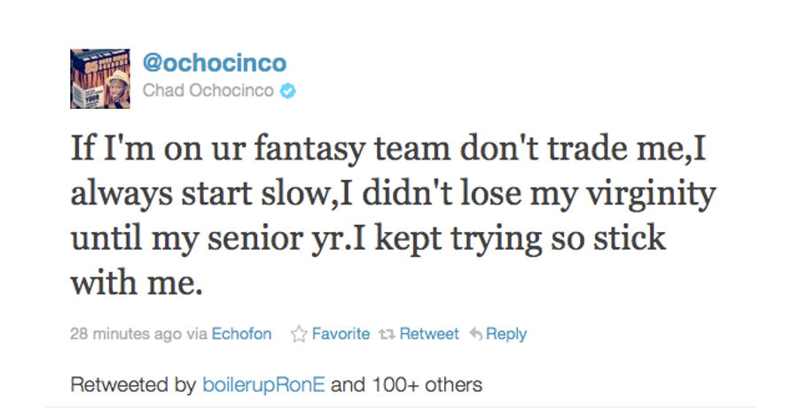 Chad Ochocinco Hopes You'll Be Patient If He's On Your Fantasy Football Team