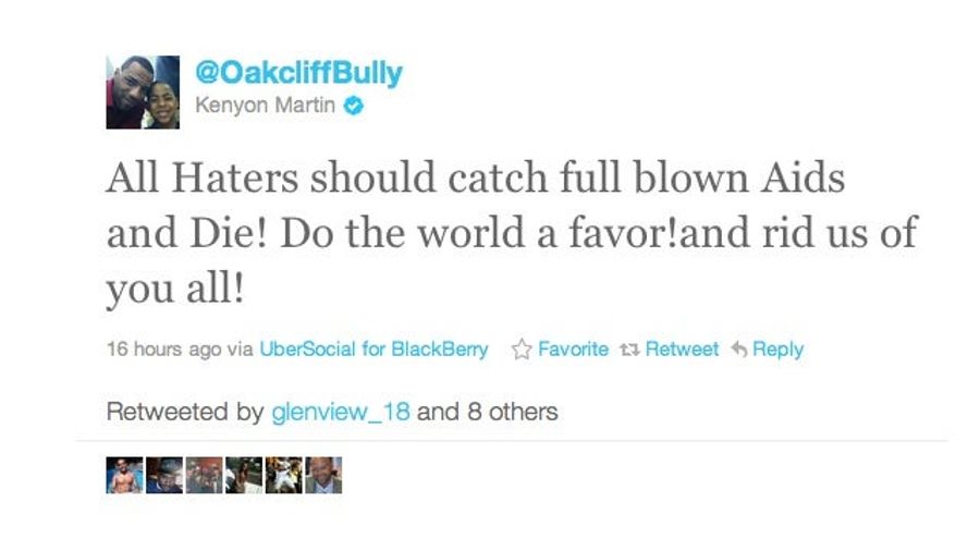 Kenyon Martin Would Like All Of His Haters To "Catch Full Blown AIDS And Die!"