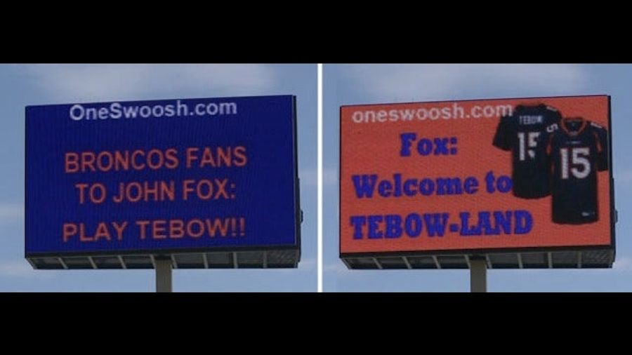 The "Play Tebow!!" Billboard Is Live In Denver