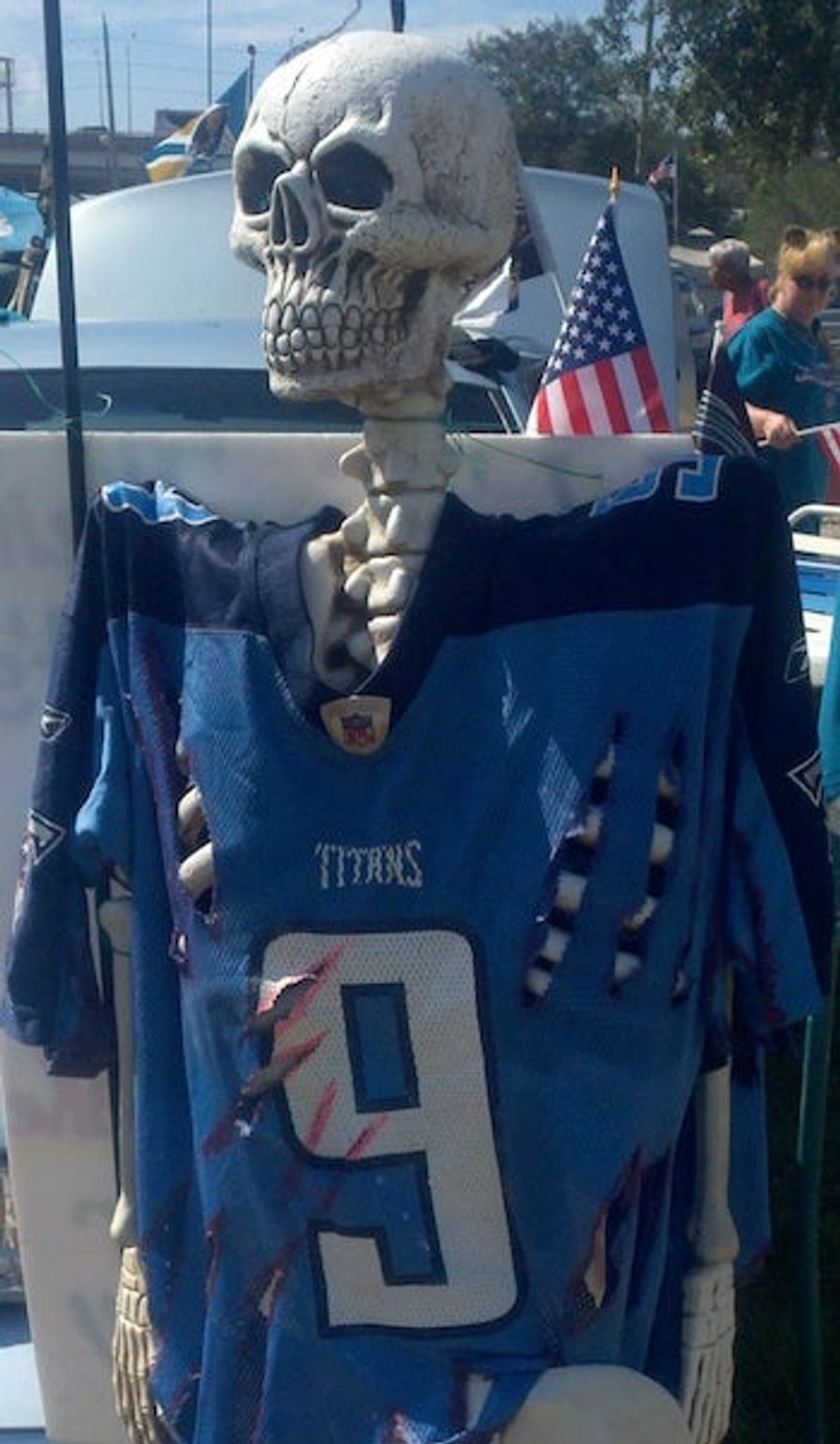Why Yes, Jaguars Fans Tailgated With A Skeleton In A Bloody And Torn Steve McNair Jersey