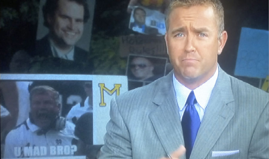 Brian Kelly Gets The "U Mad Bro?" College GameDay Sign Treatment