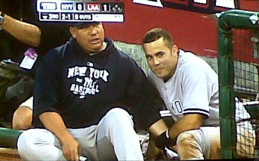 Here's A Picture Of An Amorous Moment Between A Yankees Starting Pitcher And Backup Catcher
